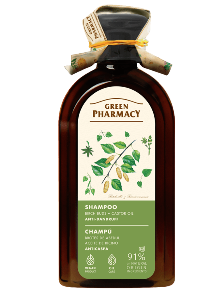 Shampoing antipelliculaire Green Pharmacy aux bourgeons de bouleau et à l'huile de ricin 350 ml