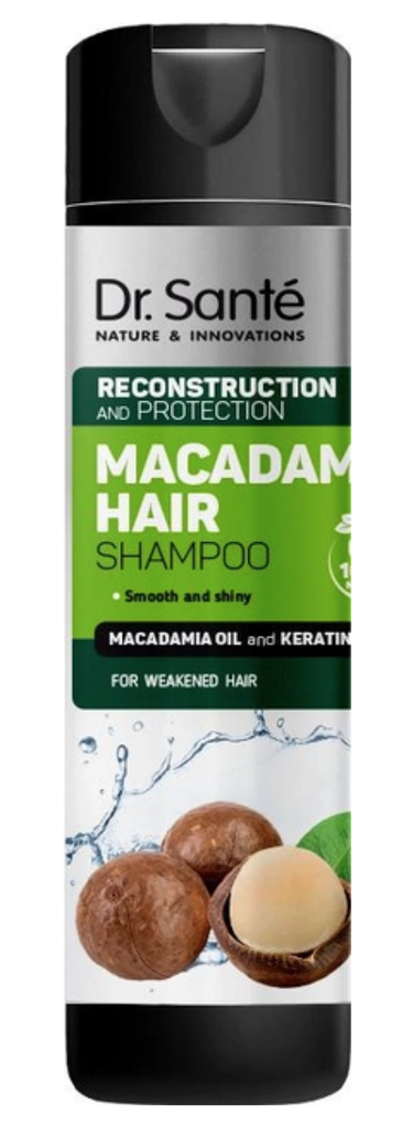 Dr Santé Shampoing à base de Macadamia pour cheveux fatigués et difficile à démêler 250 ml